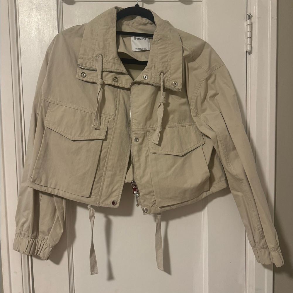 Bershka Tan Utility Jacket for Women